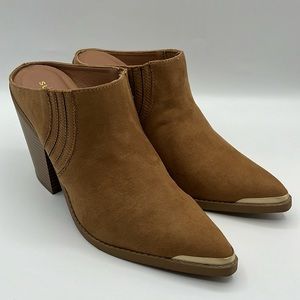 Sun + Stone Deyzaa Womens Metallic Pointed Toe Mules